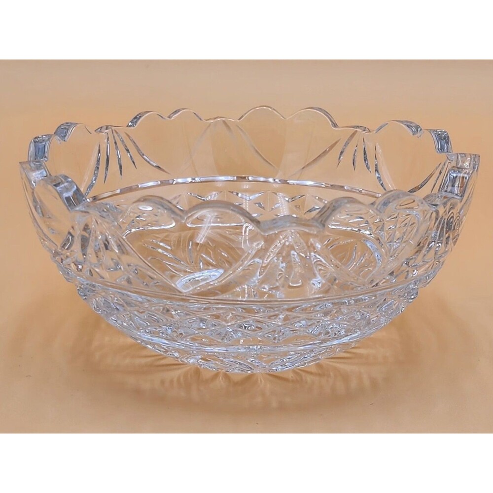 Rare ~ Rogaska Crystal bowl with Unique Hearts Design-5.5" wide by 2.25" tall
